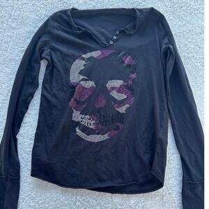 Zadig & Voltaire Tunisien Skull Long Sleeve Top Size XS
